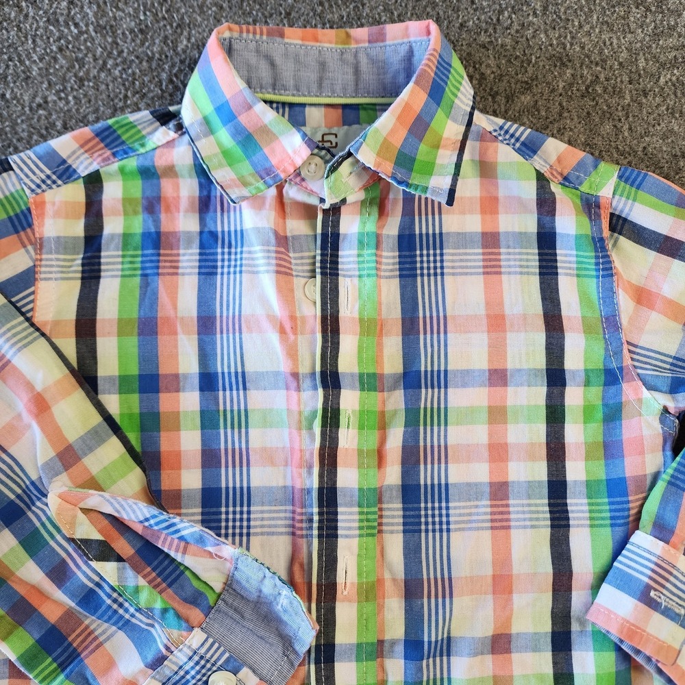 Class Club Boys Plaid Button Front Shirt 2T Multicolor Long Sleeve Dress Shirtñ
